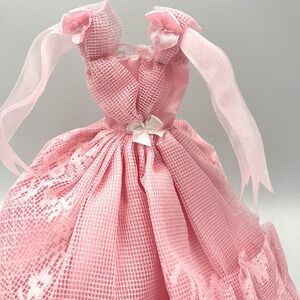 OOAK Barbie Dress Gown Custom Pink Netting Ribbons‎
